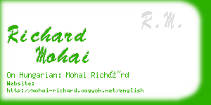 richard mohai business card